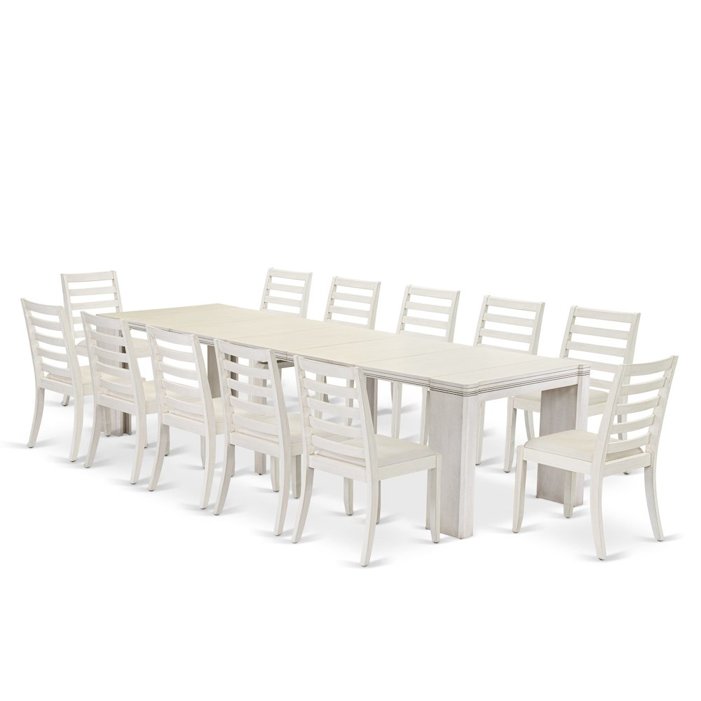 13 Pieces Extendable Dining Set Includes a Rectangle Kitchen Table