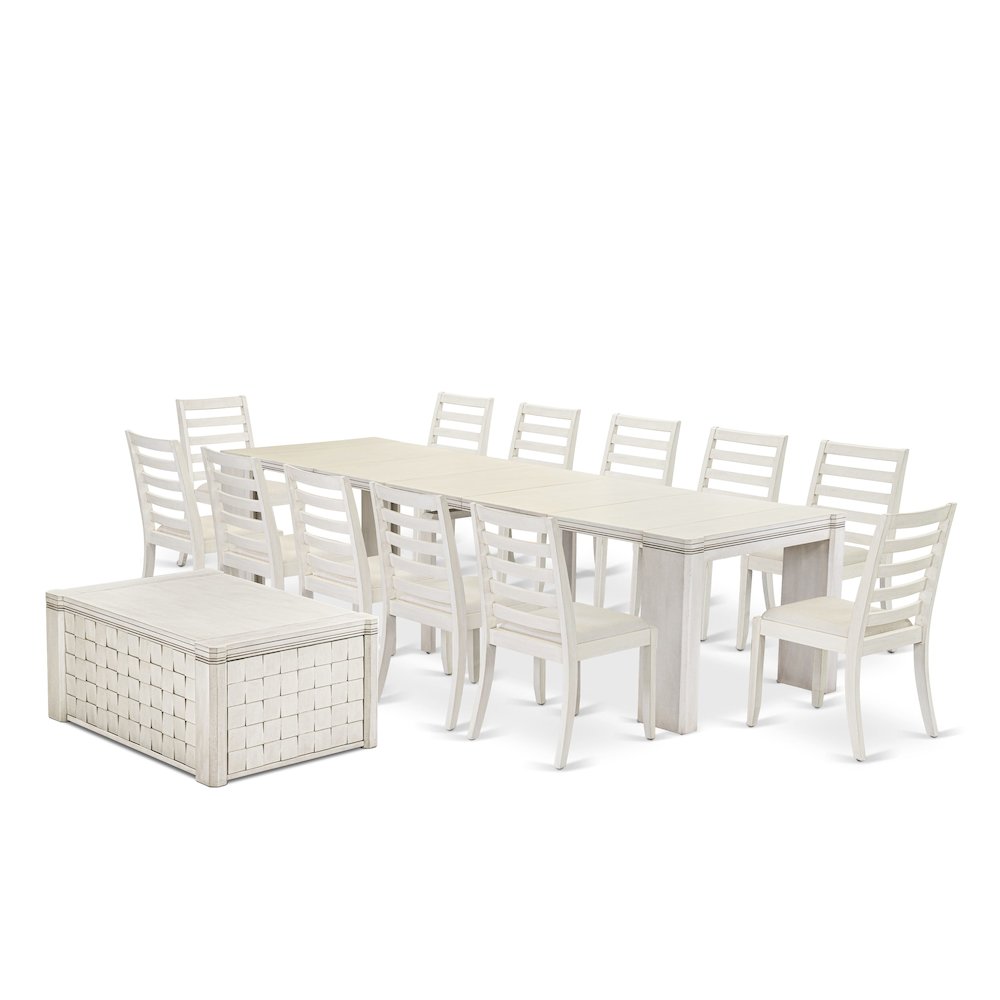 14 Pieces Extendable Dining Set Includes 1 Rectangle Kitchen Table