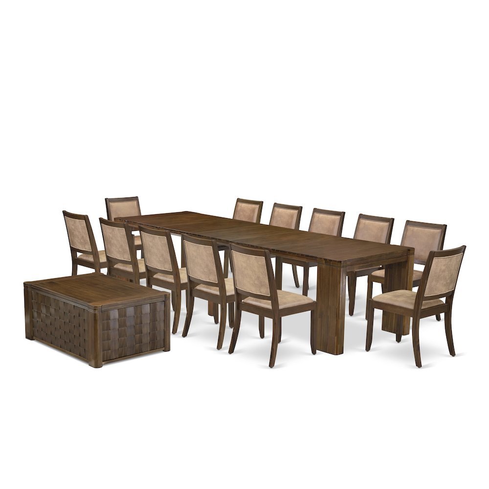 14 Pieces Extendable Dining Set Includes 1 Rectangle Kitchen Table