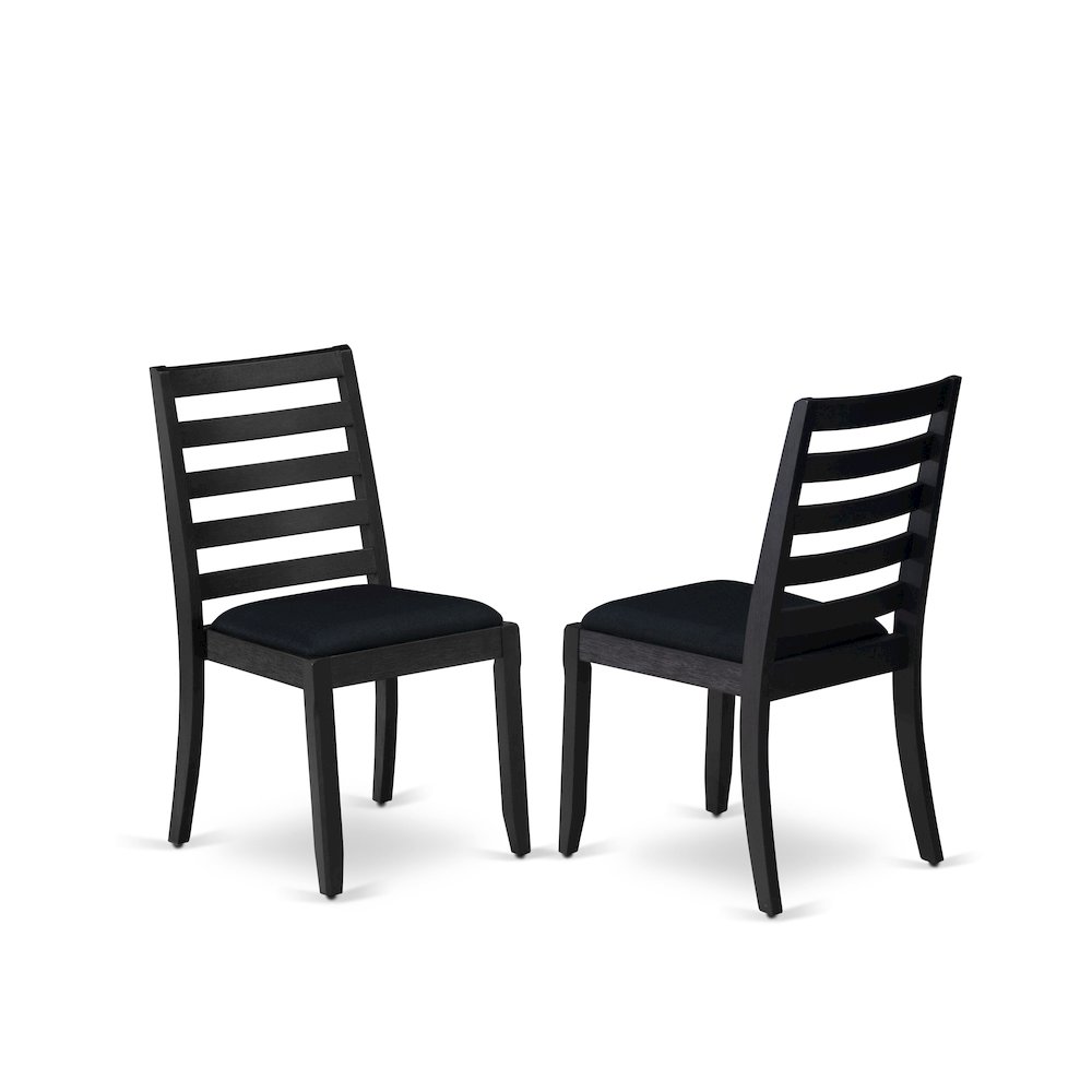 Dining Room Chair with Black Linen Fabric and upholstered back