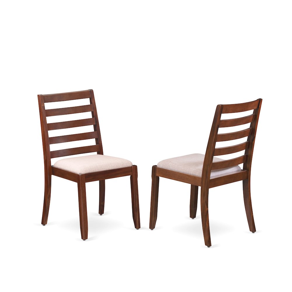 Dining Room Chair with Light Tan Linen Fabric and upholstered back