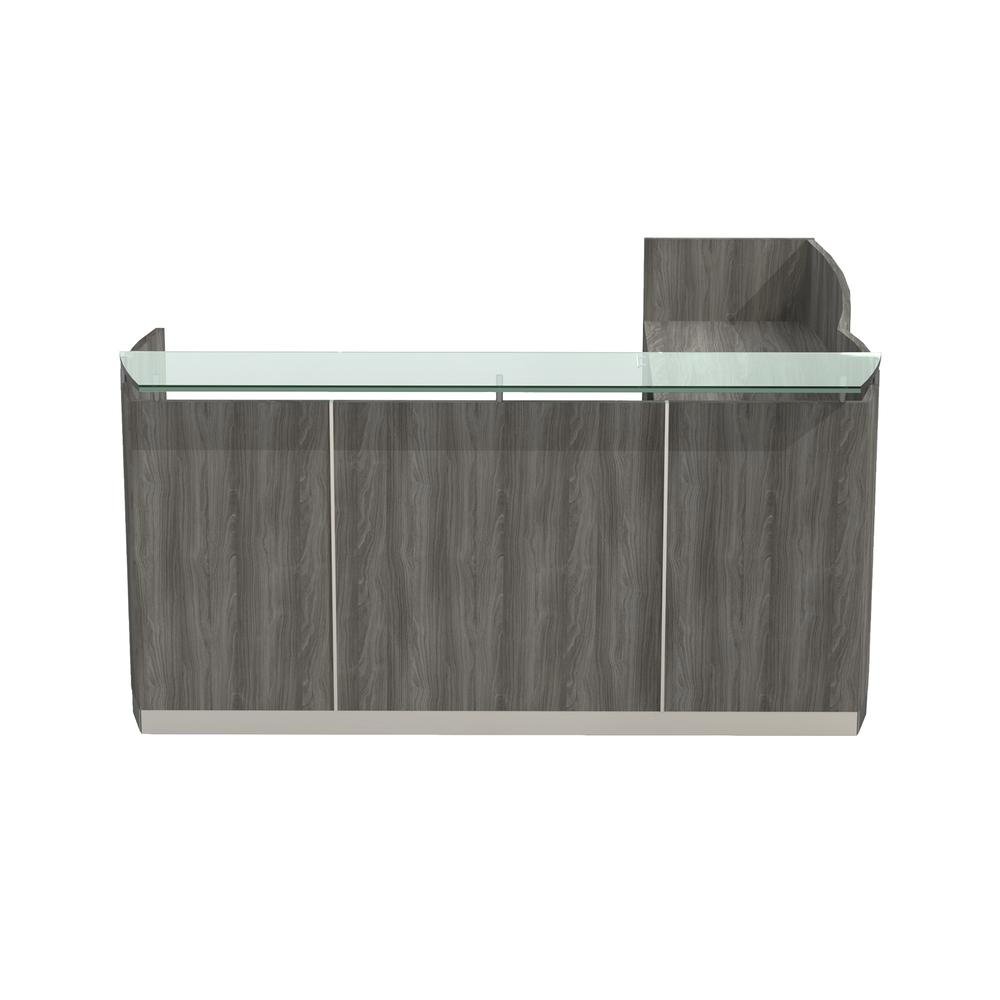 87-1/4″ Reception Station with Return and (1) Box/Box/File and (1) File/File Pedestals