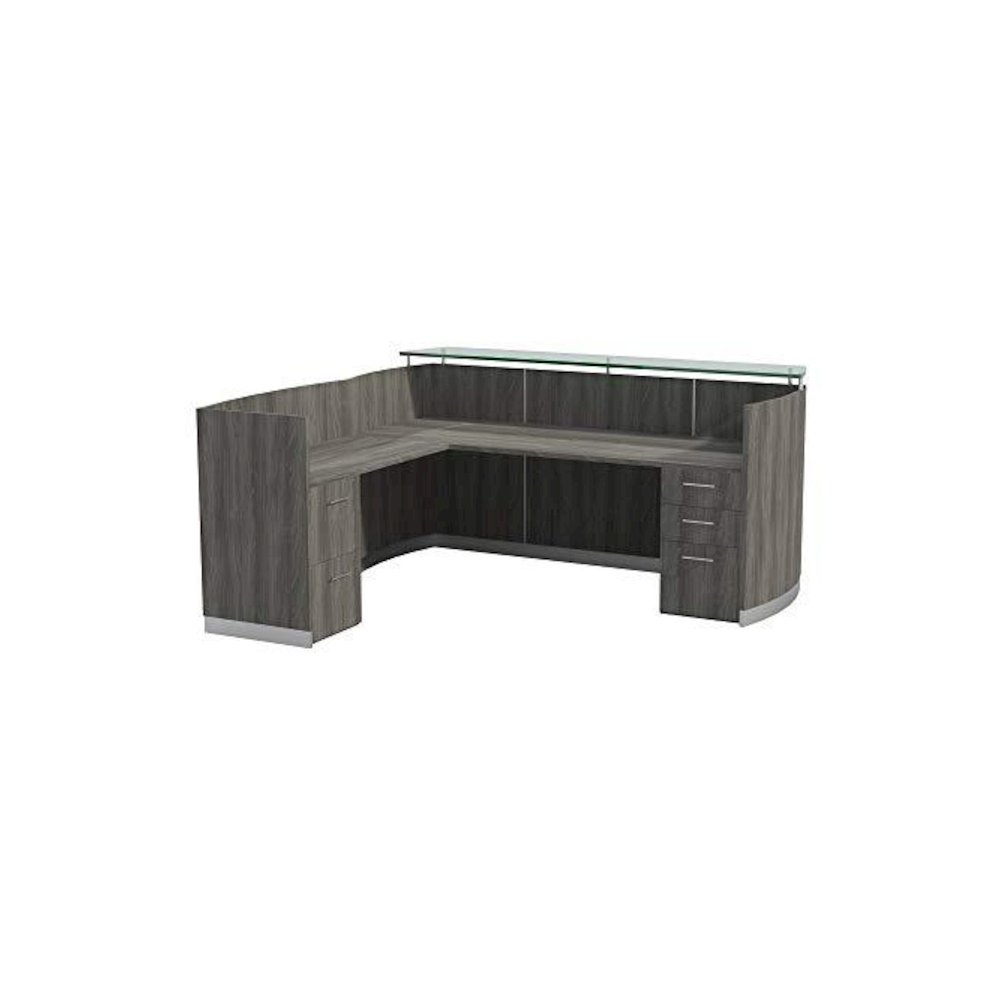 87-1/4″ Reception Station with Return and (1) Box/Box/File and (1) File/File Pedestals
