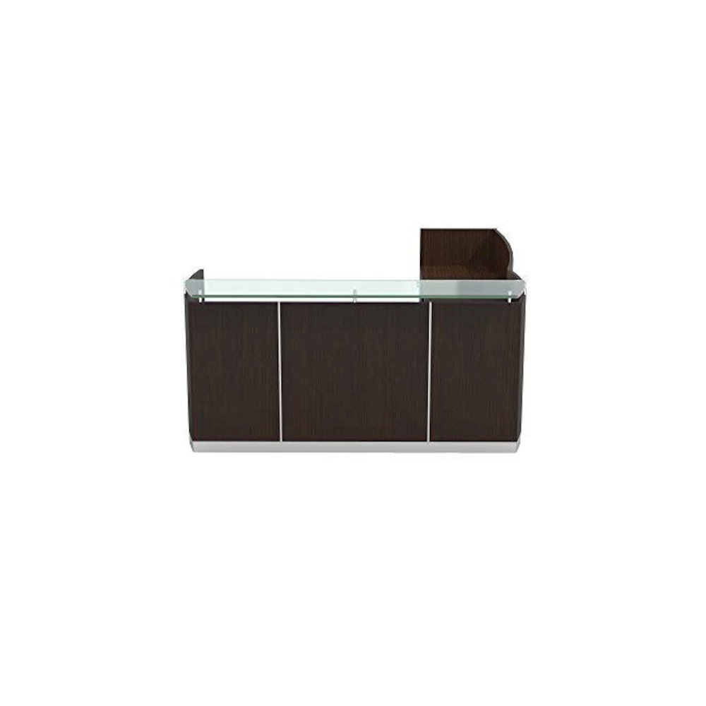 87-1/4″ Reception Station with Return and (1) Box/Box/File and (1) File/File Pedestals