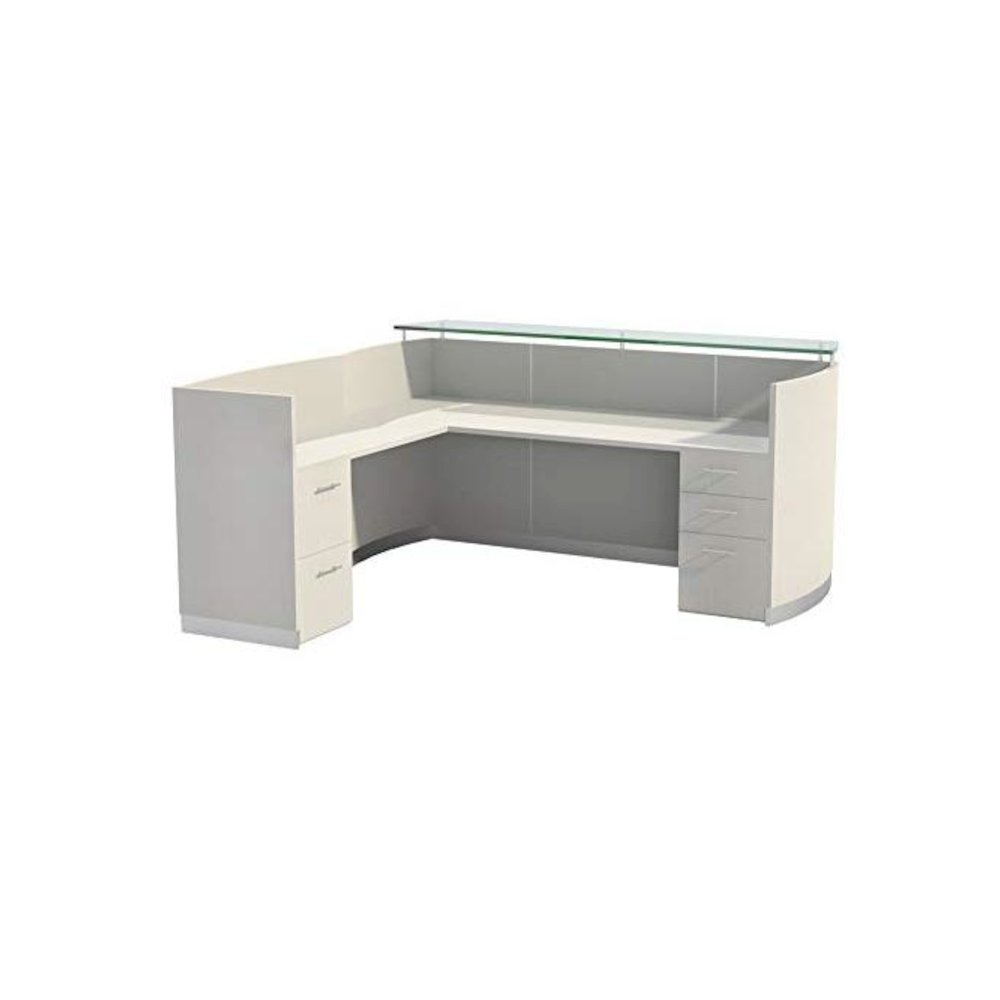 87-1/4″ Reception Station with Return and (1) Box/Box/File and (1) File/File Pedestals