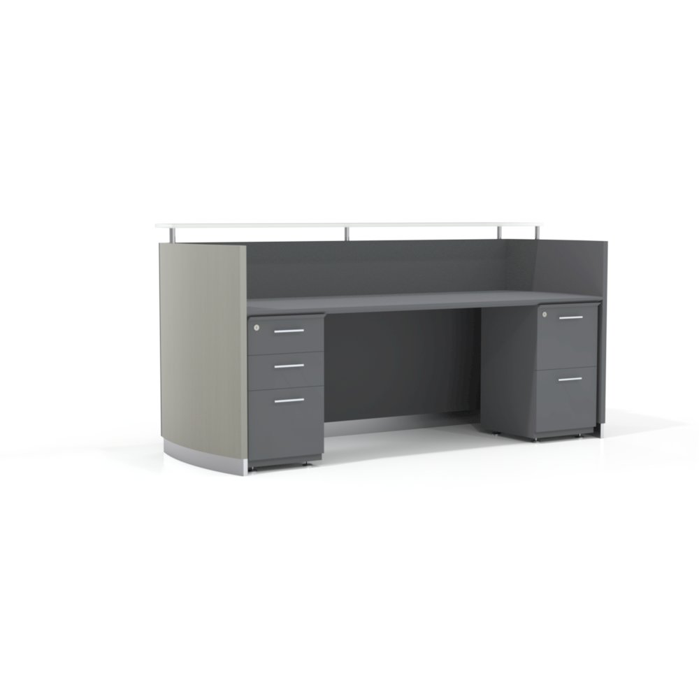 87-1/4″ Reception Station with (1) Box/Box/File and (1) File/File Pedestal