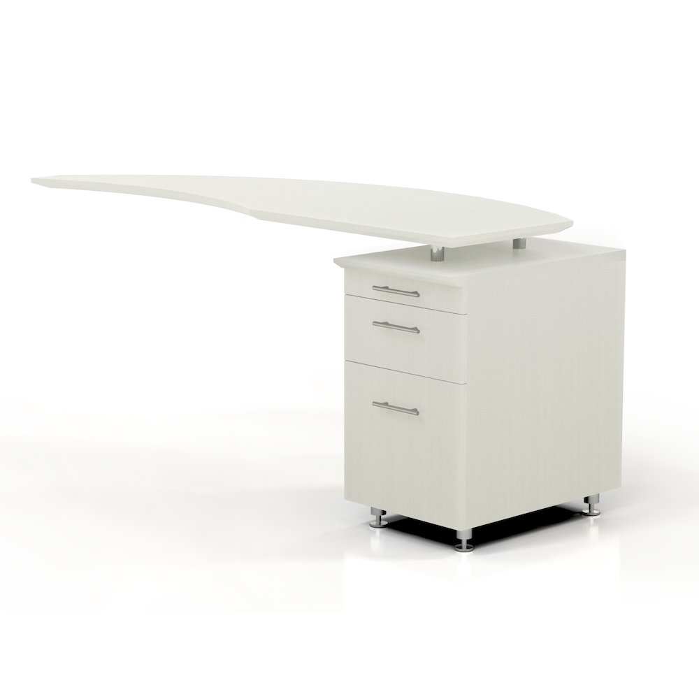 Curved Desk Return With Pencil-Box-File Pedestal (Left)