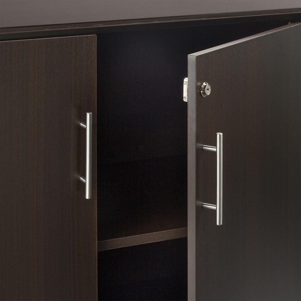 Low Wall Cabinet with Doors (Wood/Glass Door Combination)