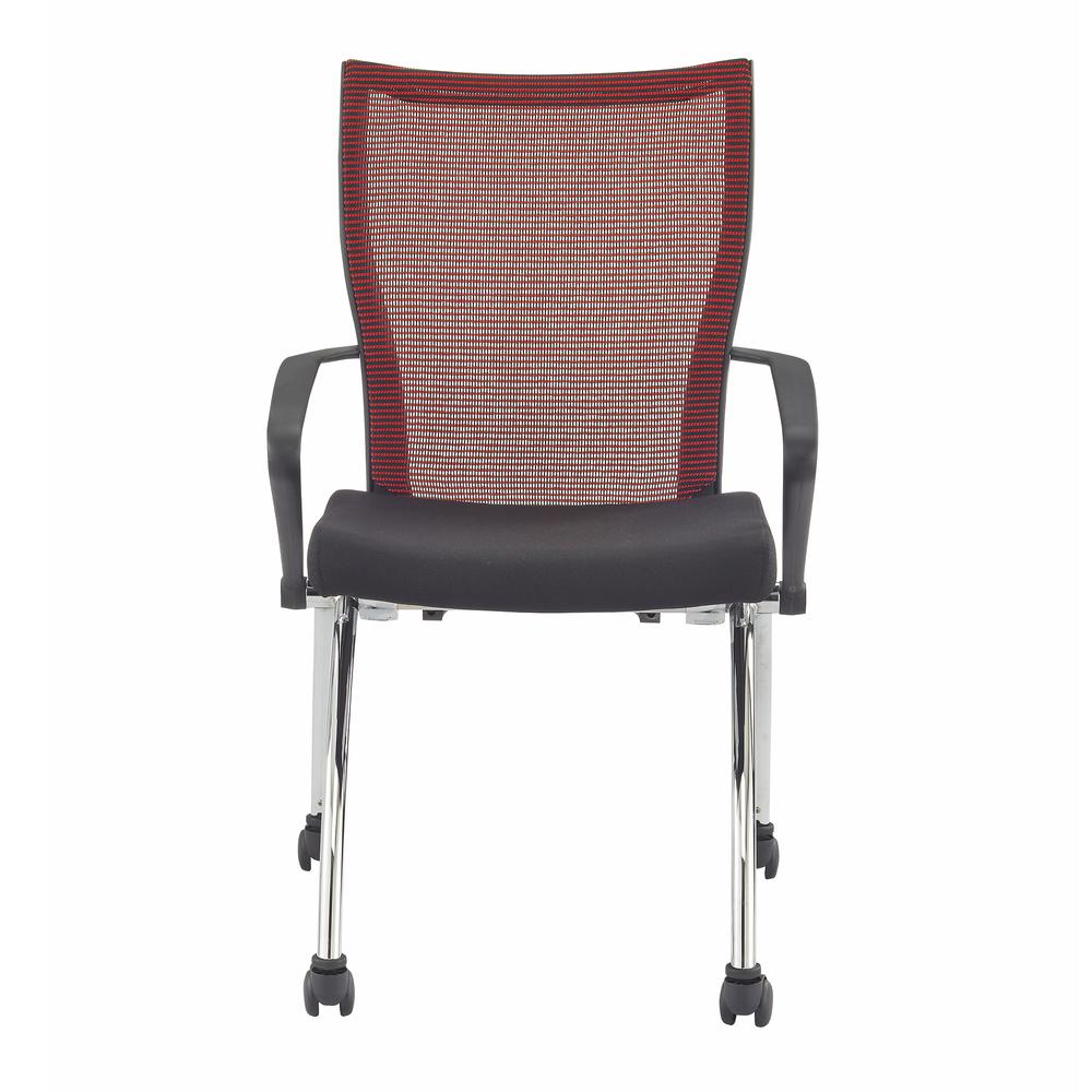 Valore TSH1 High Back Chair with Arms – Fabric Red Seat – Chrome Black Frame – 23″ x 24″ x 36.5″ Overall Dimension. Set of 2