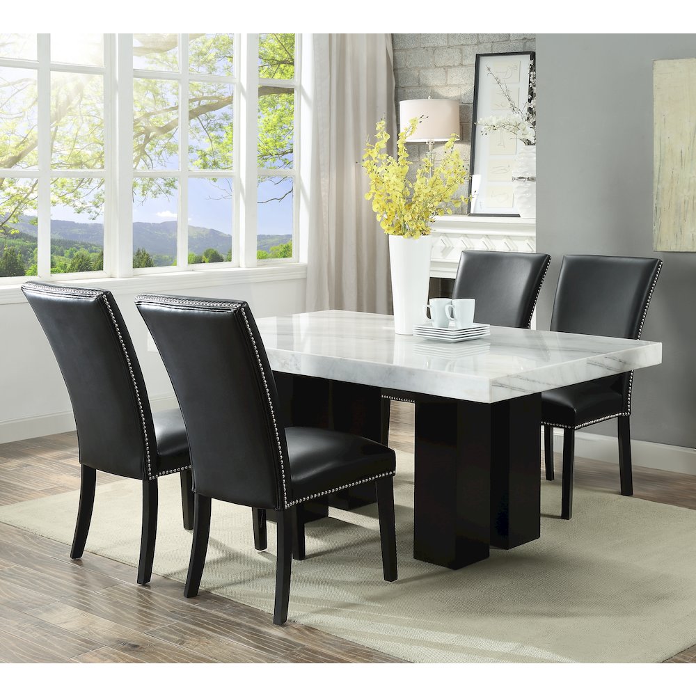 Camila 5PC Rectangle Dining Set Black Chair