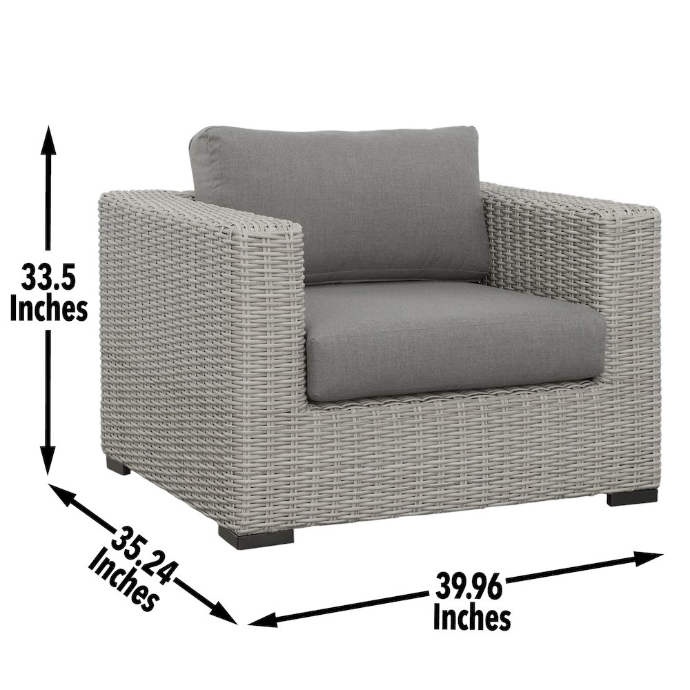 Blakley Outdoor Lounge Chair with Half-Round Wicker