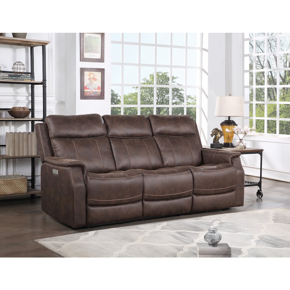 Valencia Dual Power Reclining Sofa – Walnut