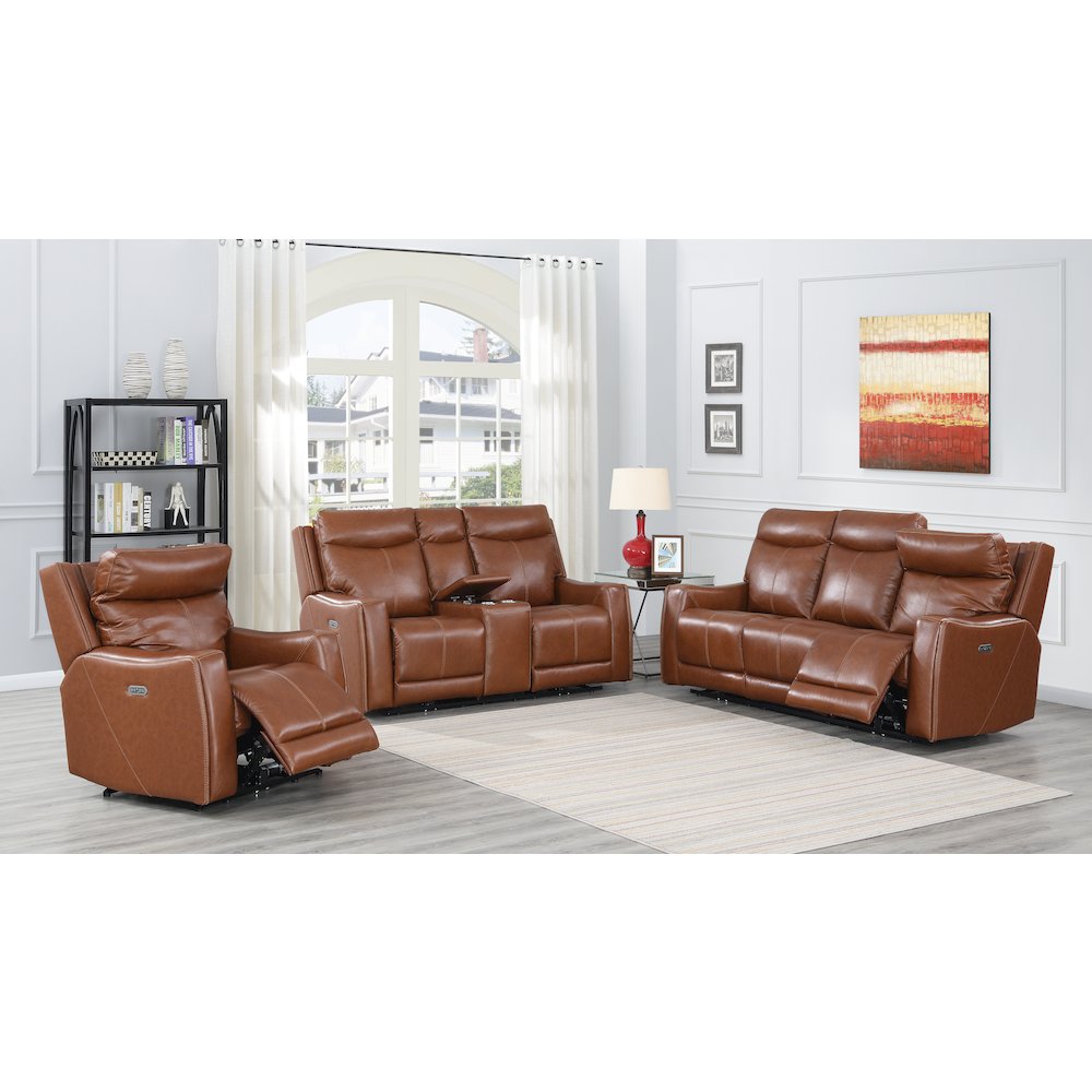 Natalia Power Recliner Sofa – Caramel Leather