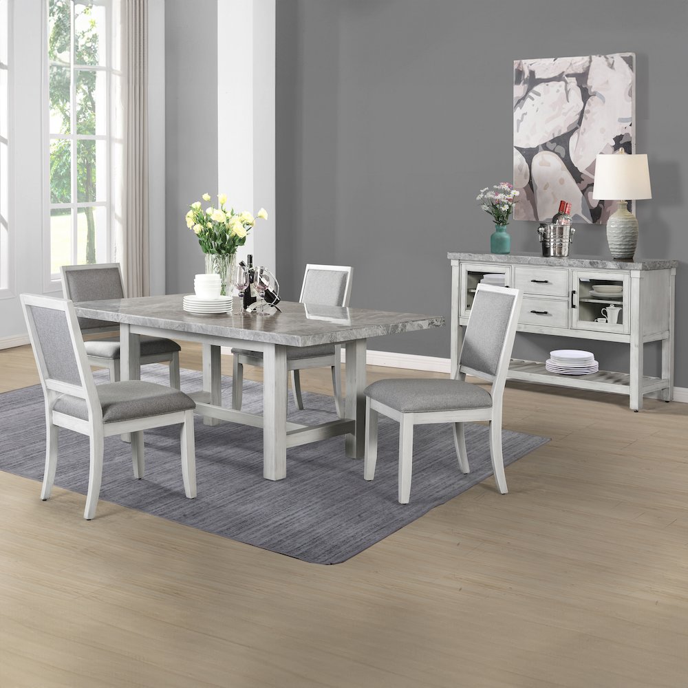 Canova 5pc Dining Gray Marble