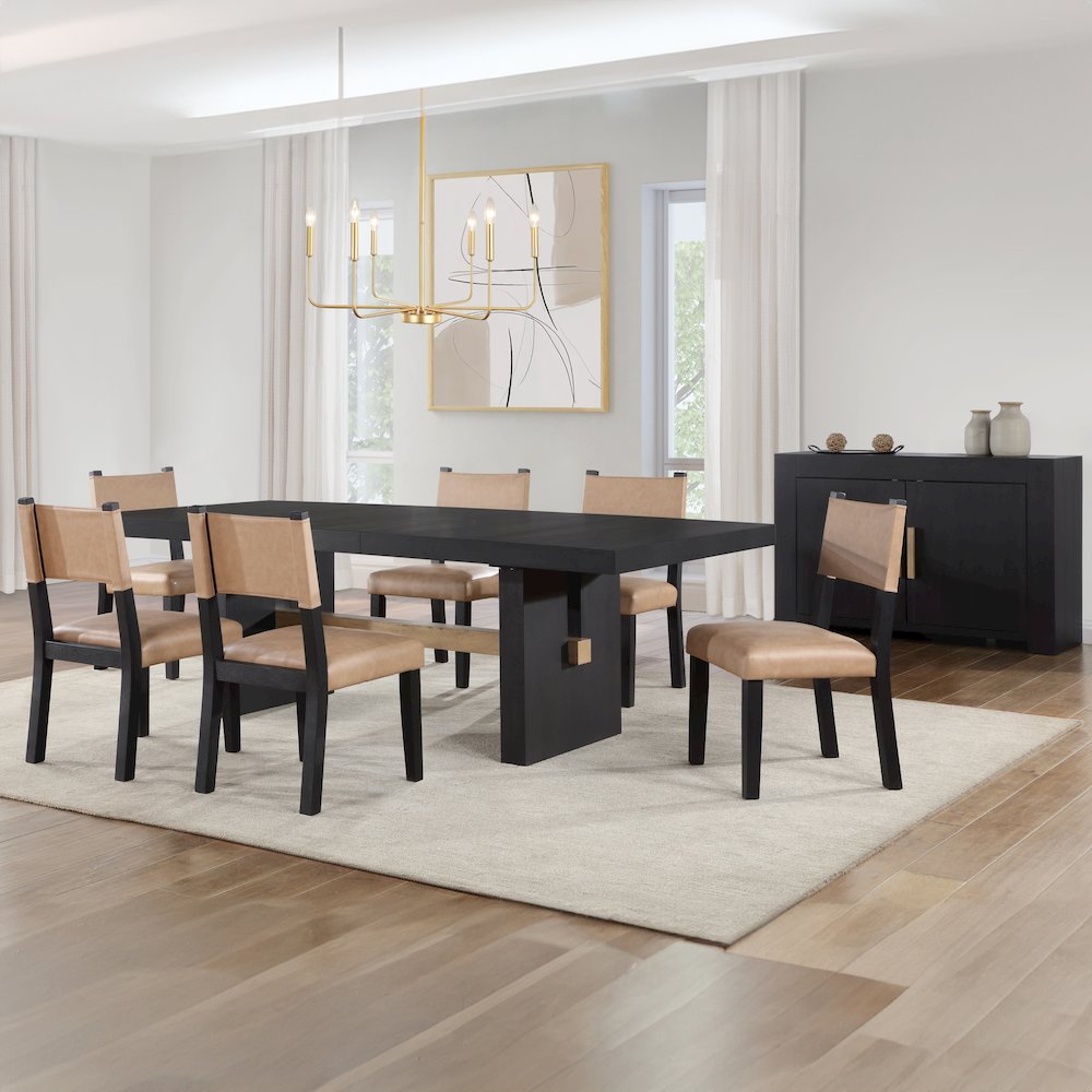 Aubrey Black 7pc Dining Set