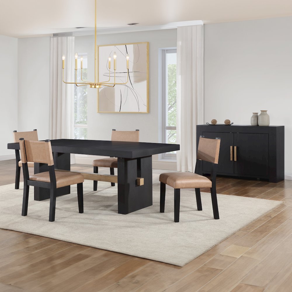 Aubrey Black 5pc Dining Set