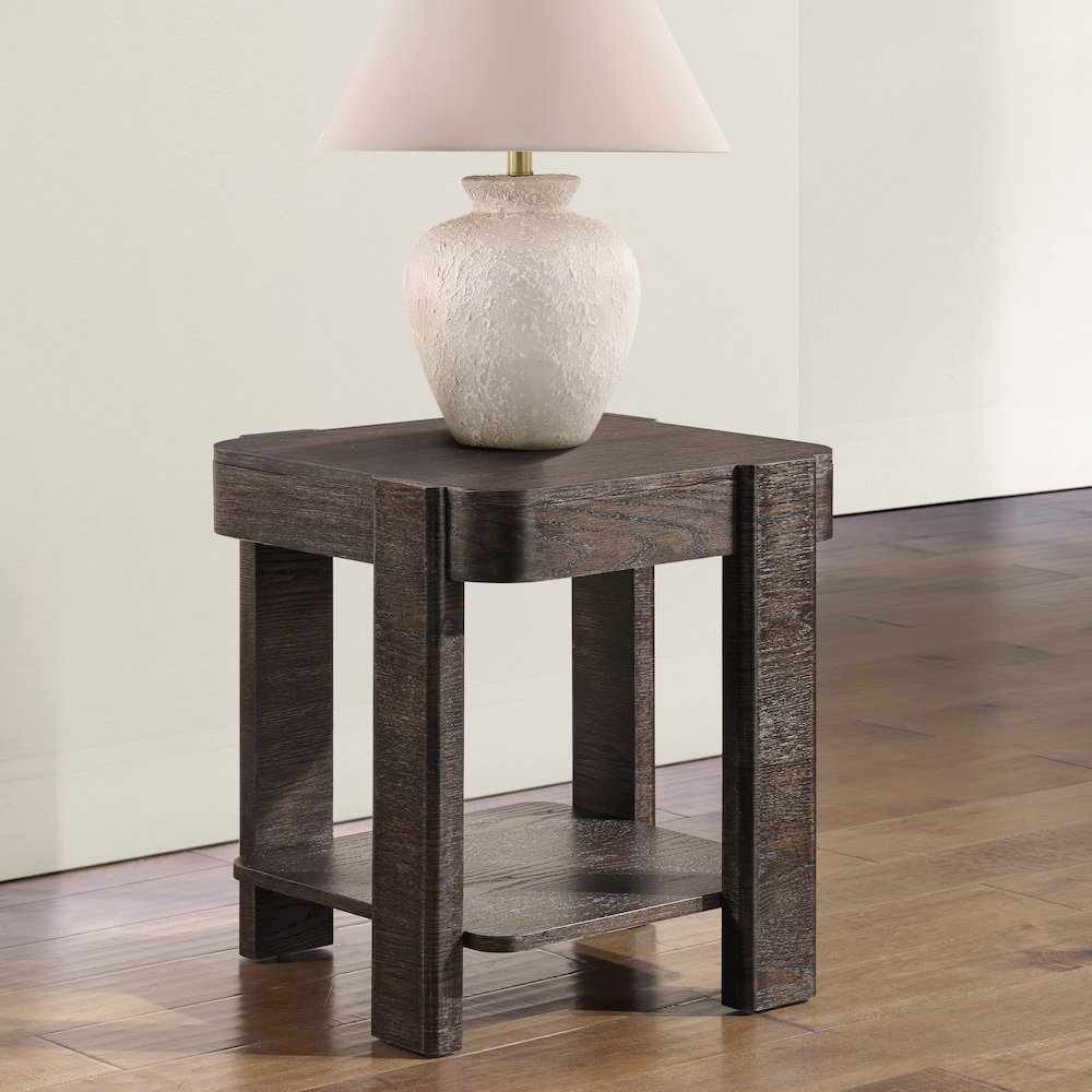 Salina Espresso Square End Table