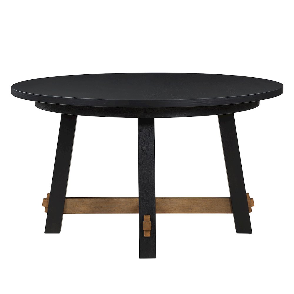 Aubrey Black 7pc Round Dining Set