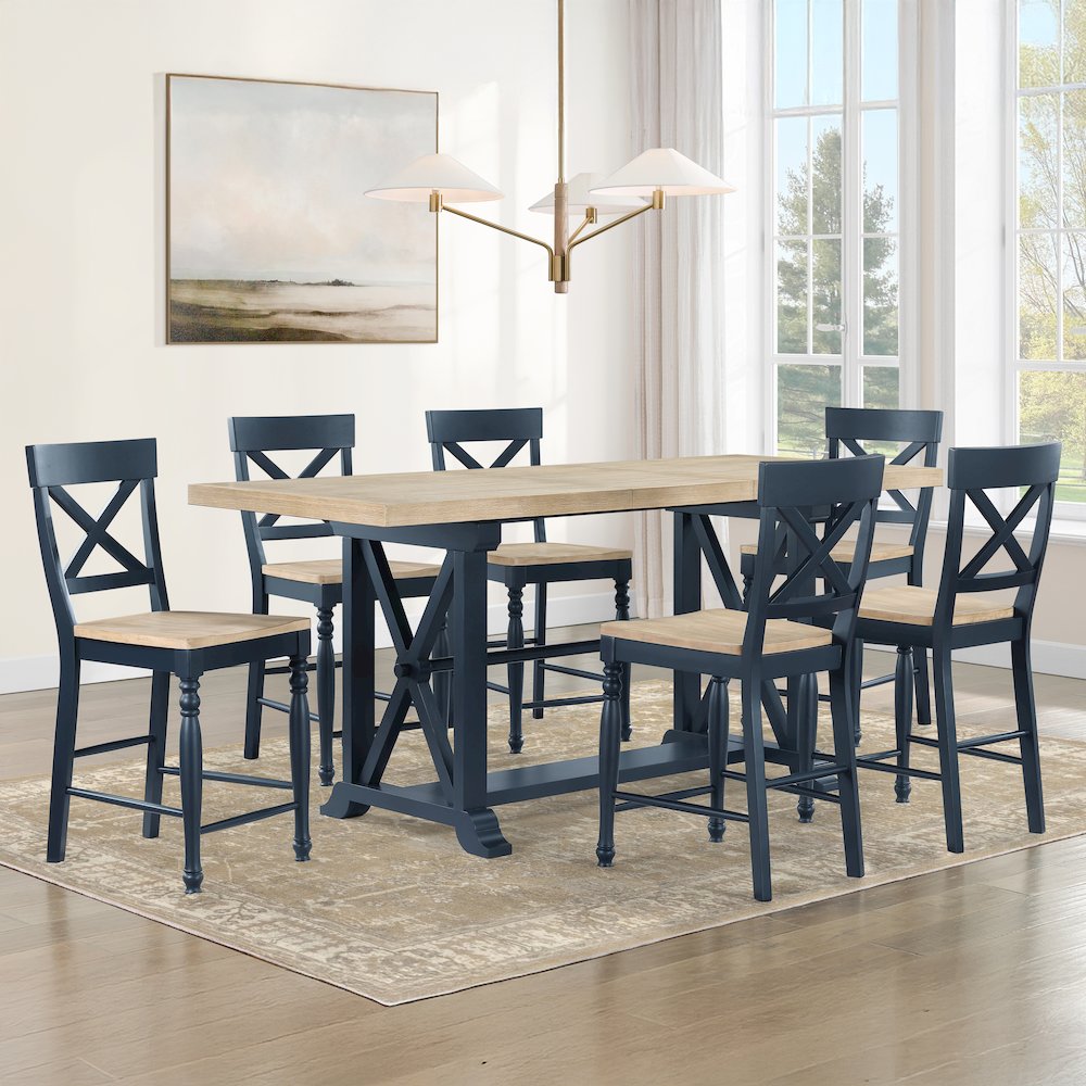 Darcy 7pc Counter Dining Set Blue