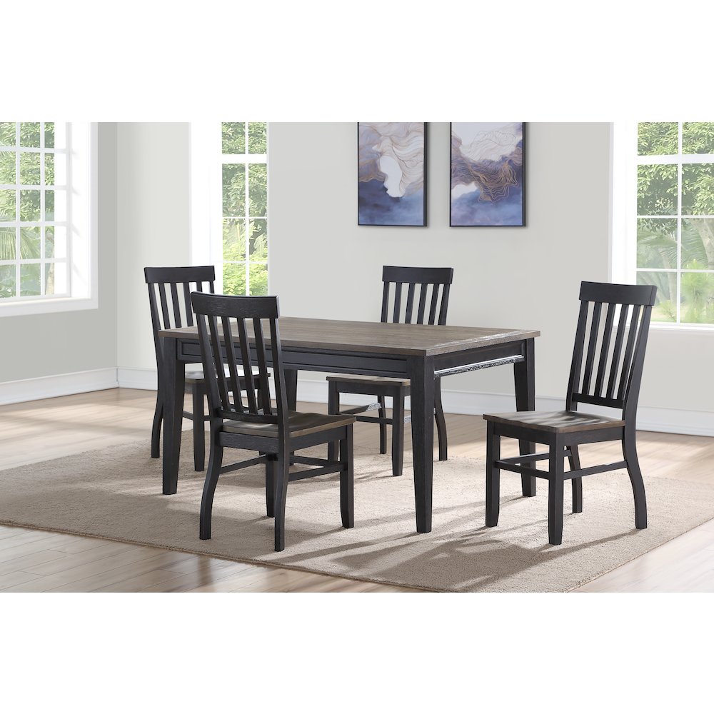Raven Noir Dining Table and 4 Chairs