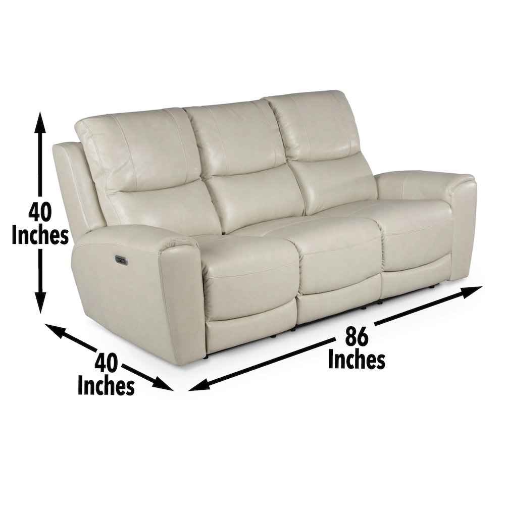 Laurel Power Reclining Sofa – Ivory
