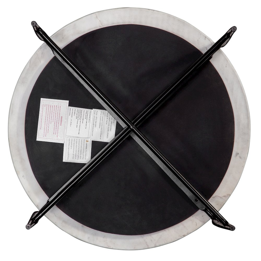 Loxie White Marble Top Round Cocktail Tb