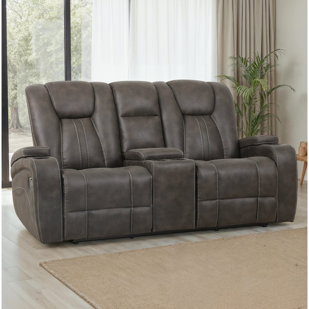 Marlow Charcoal Manual Recliner Loveseat