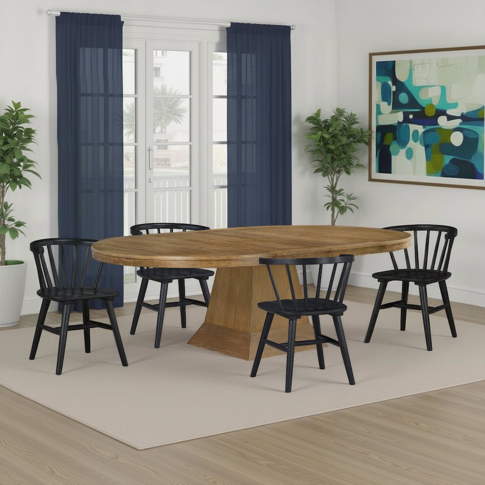 Vaughn Driftwood Dining Table 5PK Set w/