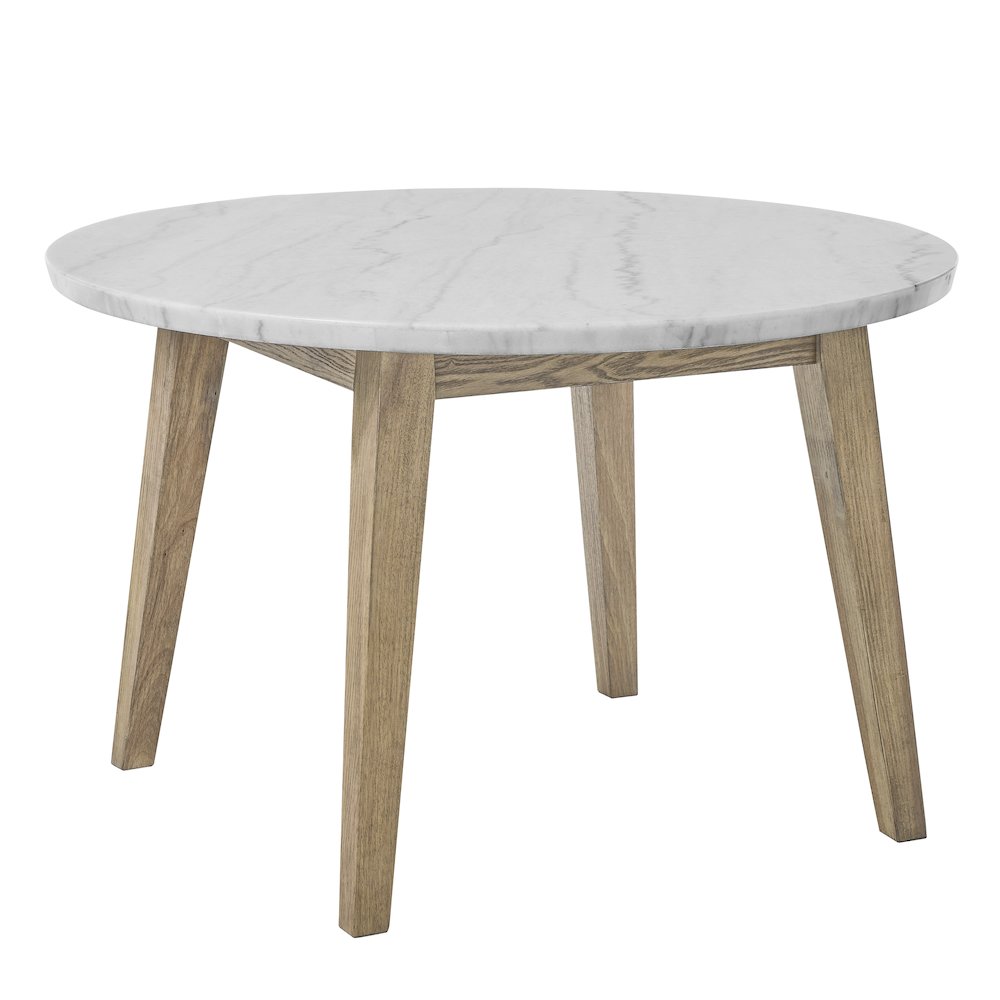 Vida 48″ Round White Marble Dining Table