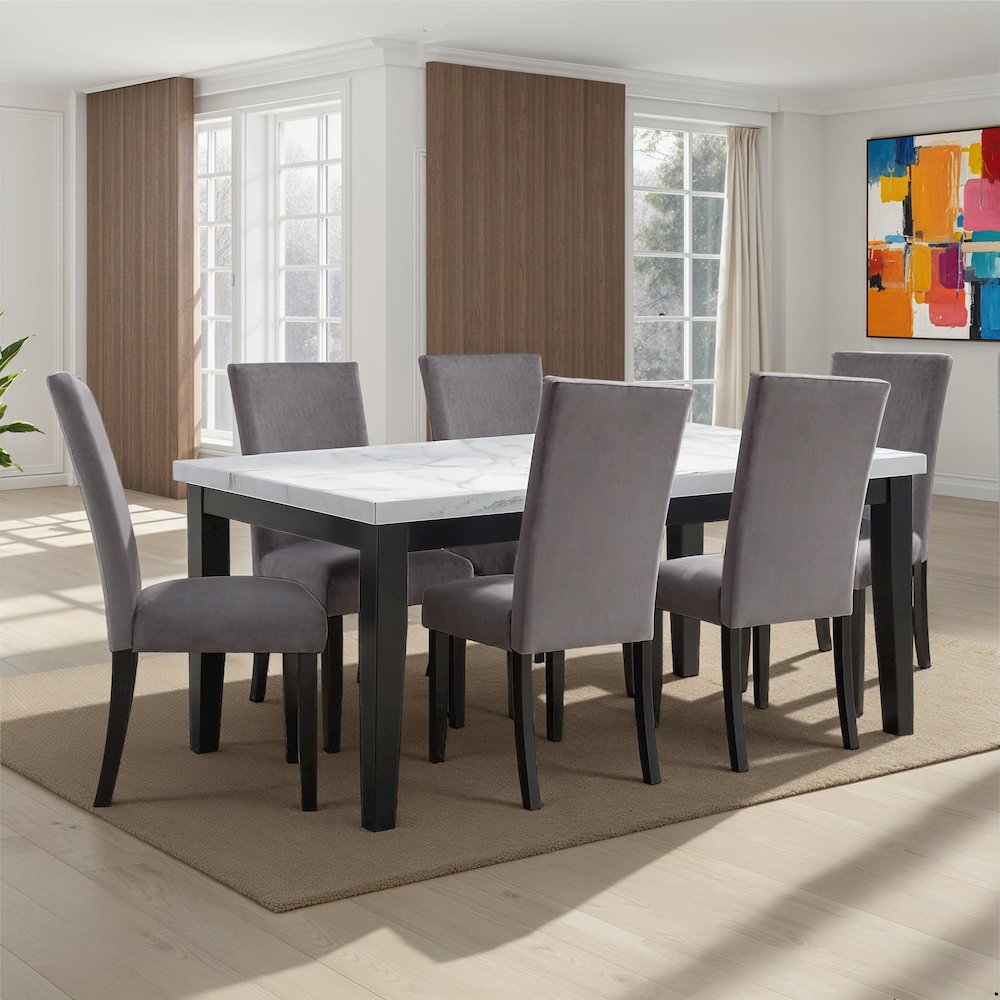Sterling 7PK Dining Table Set with Napol