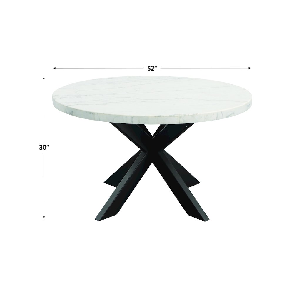 Xena Marble Top 52″ Round Dining Table
