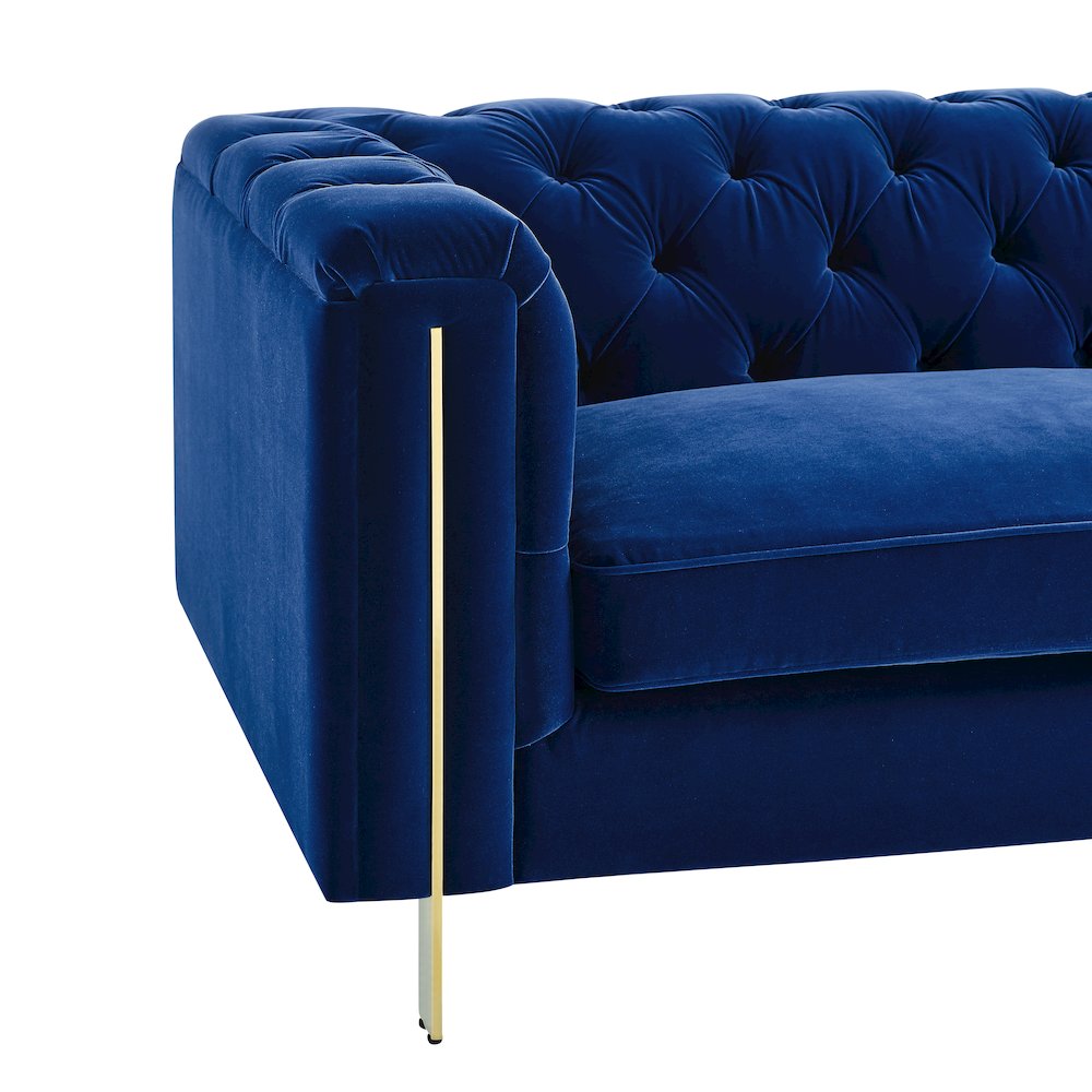 Charlene Blue Velvet Loveseat