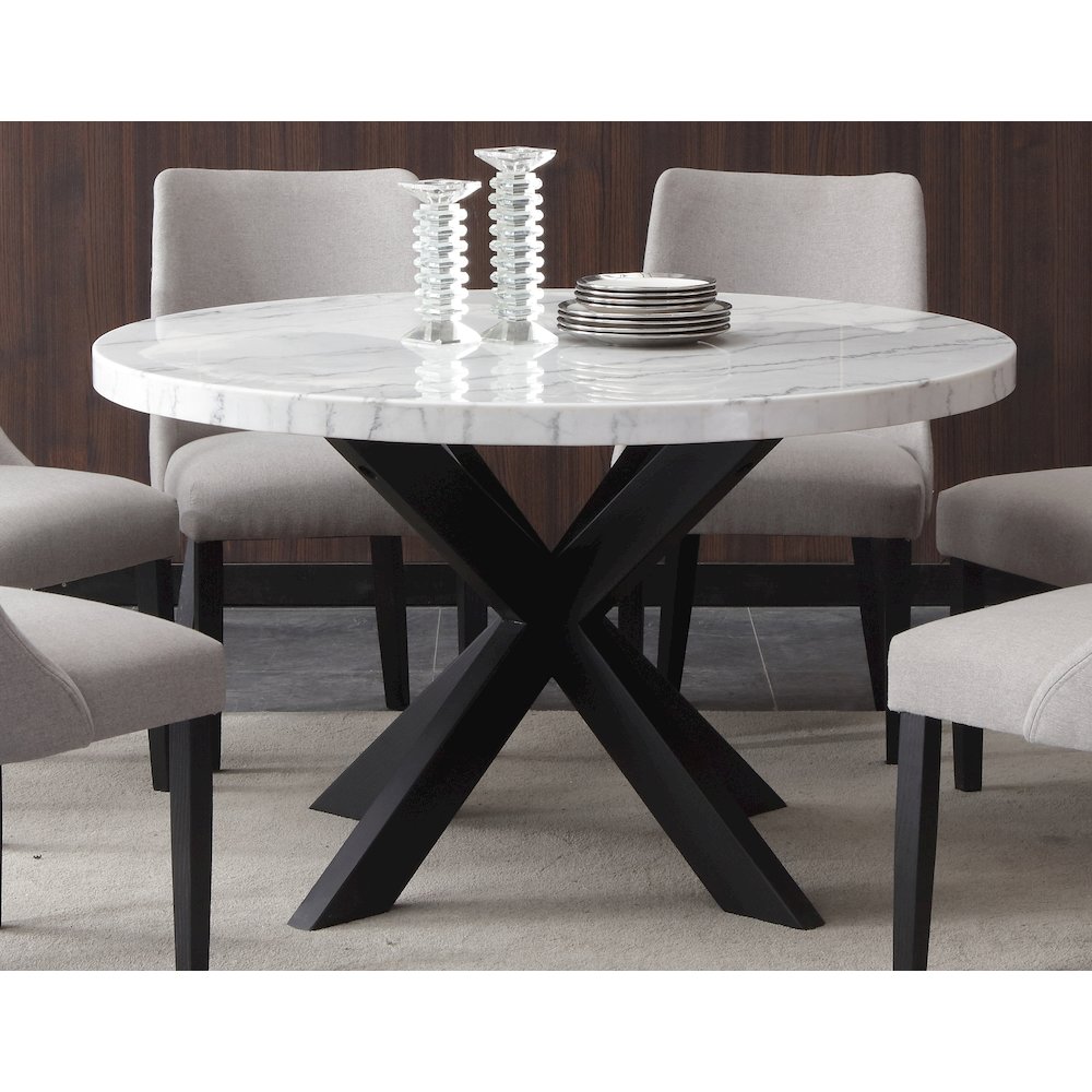 Xena Marble Top 52″ Round Dining Table