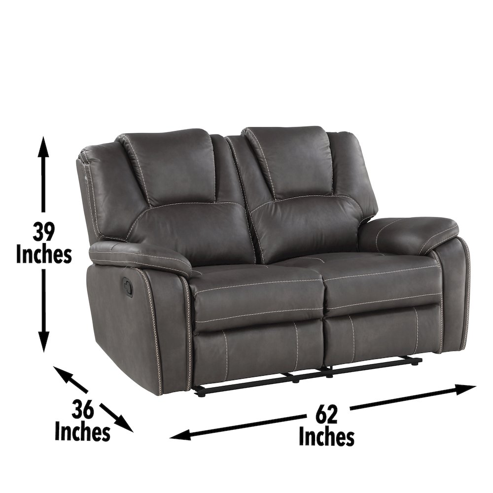 Katrine Charcoal Manual Loveseat