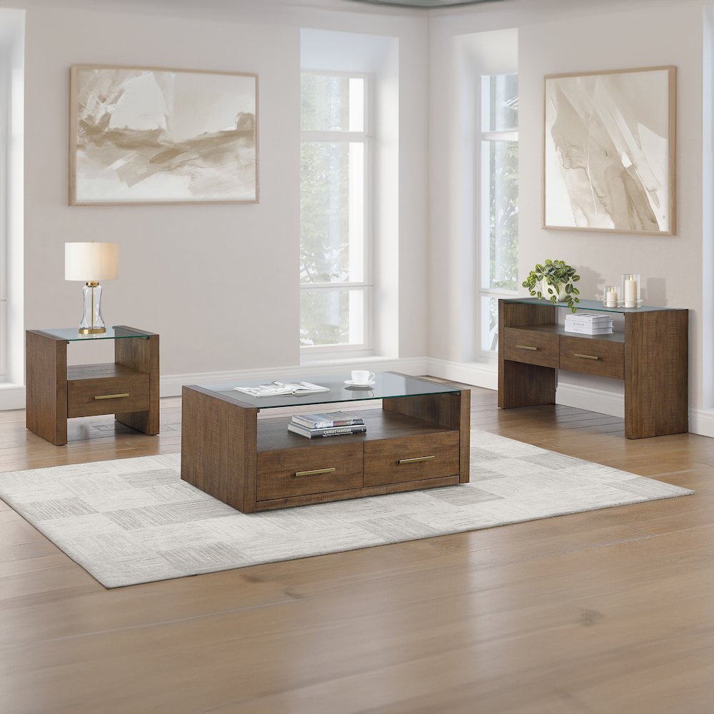 Garland Glass Top Sofa Table