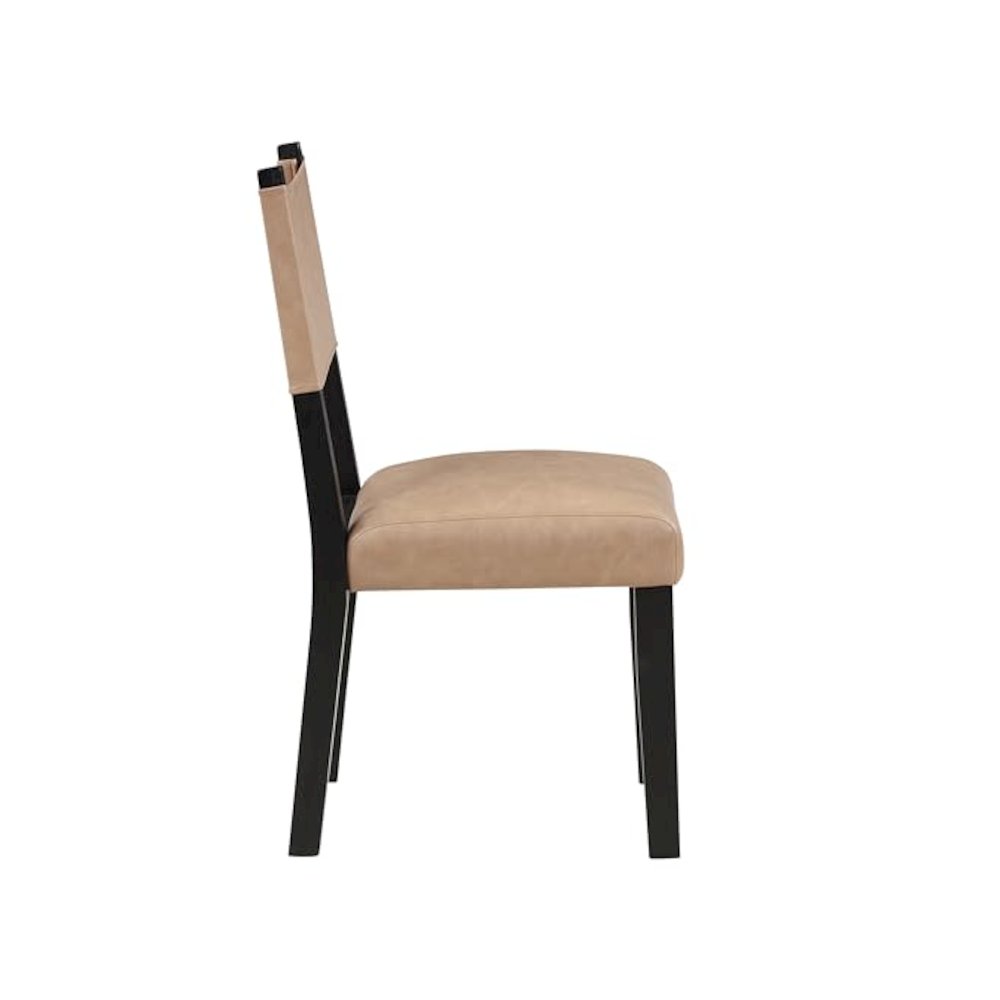 Black Finish with Camel Vegan Leather