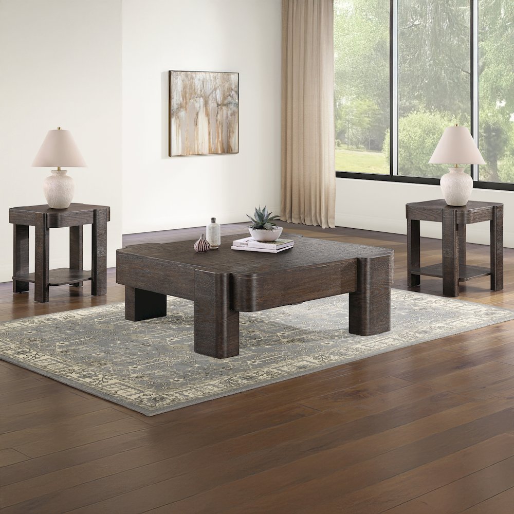 Salina Espresso Square End Table