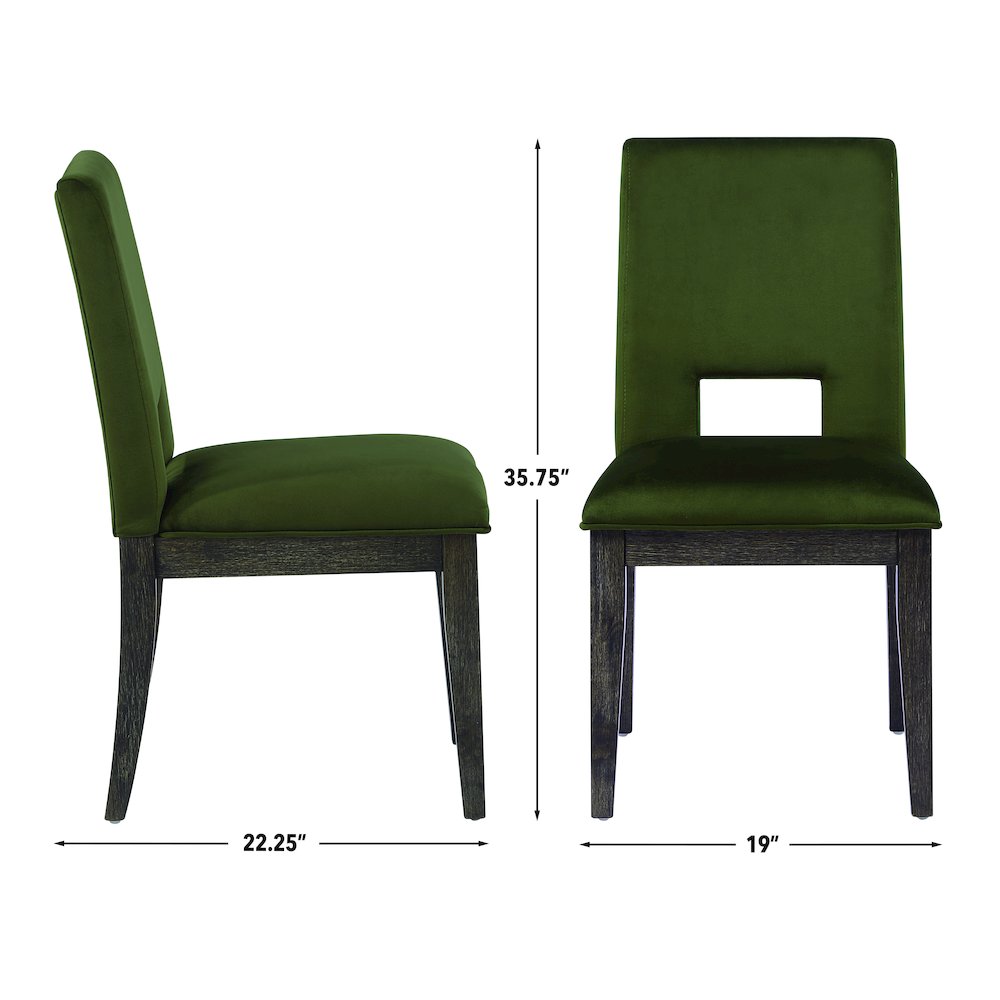 Evan Green Velvet Side Chair