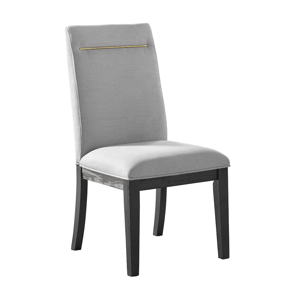 Yves Black Dining Table With 8 Grey Chairs