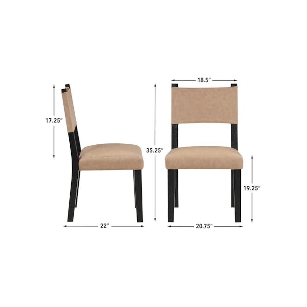 Black Finish with Camel Vegan Leather