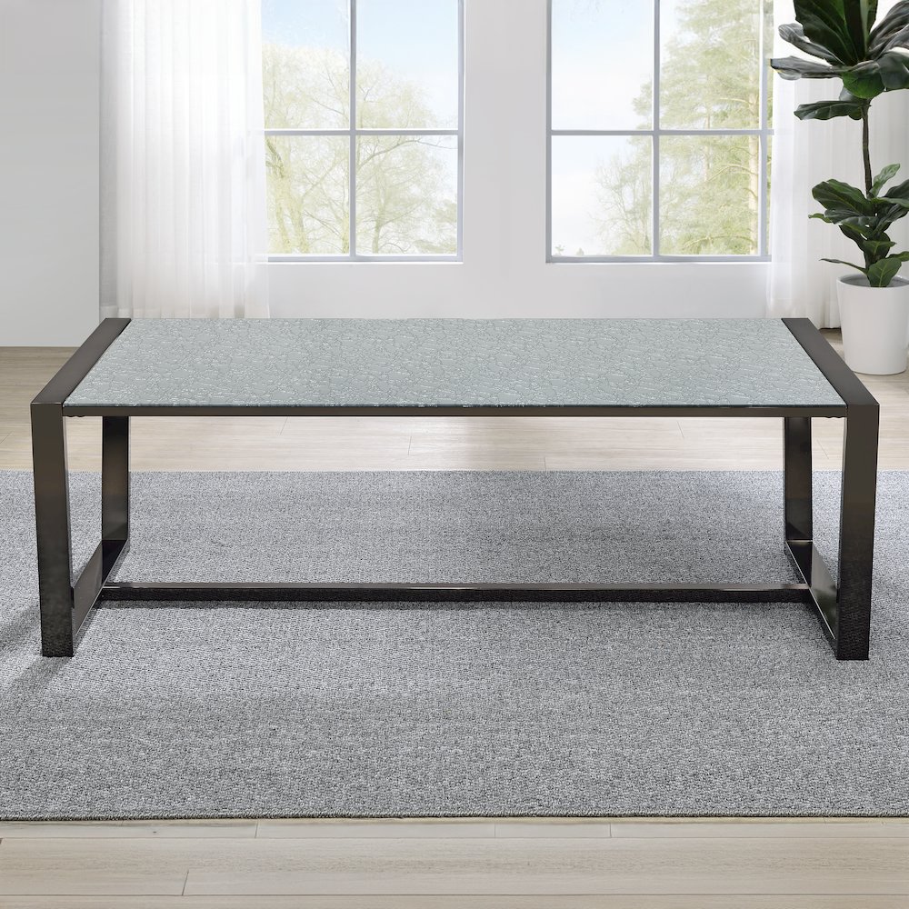 Mazie Coffee Table with Patterned Mirror Top