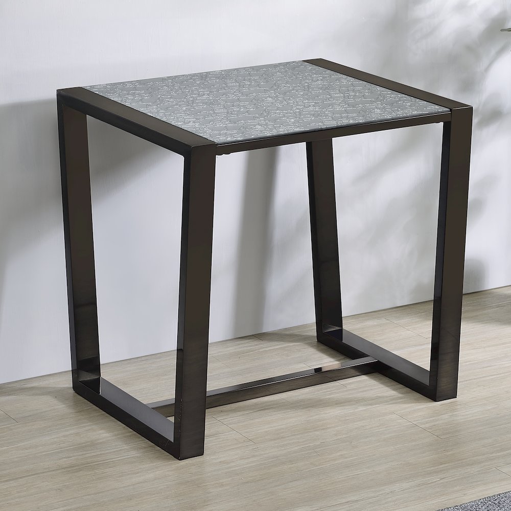 Mazie End Table with Patterned Mirror