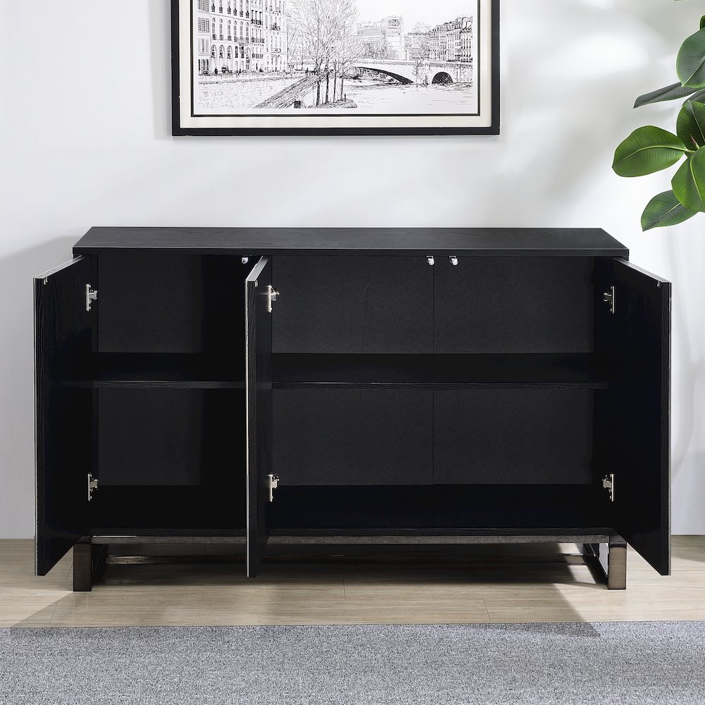 Mazie 3-Door Sideboard w/Pattern Mirror