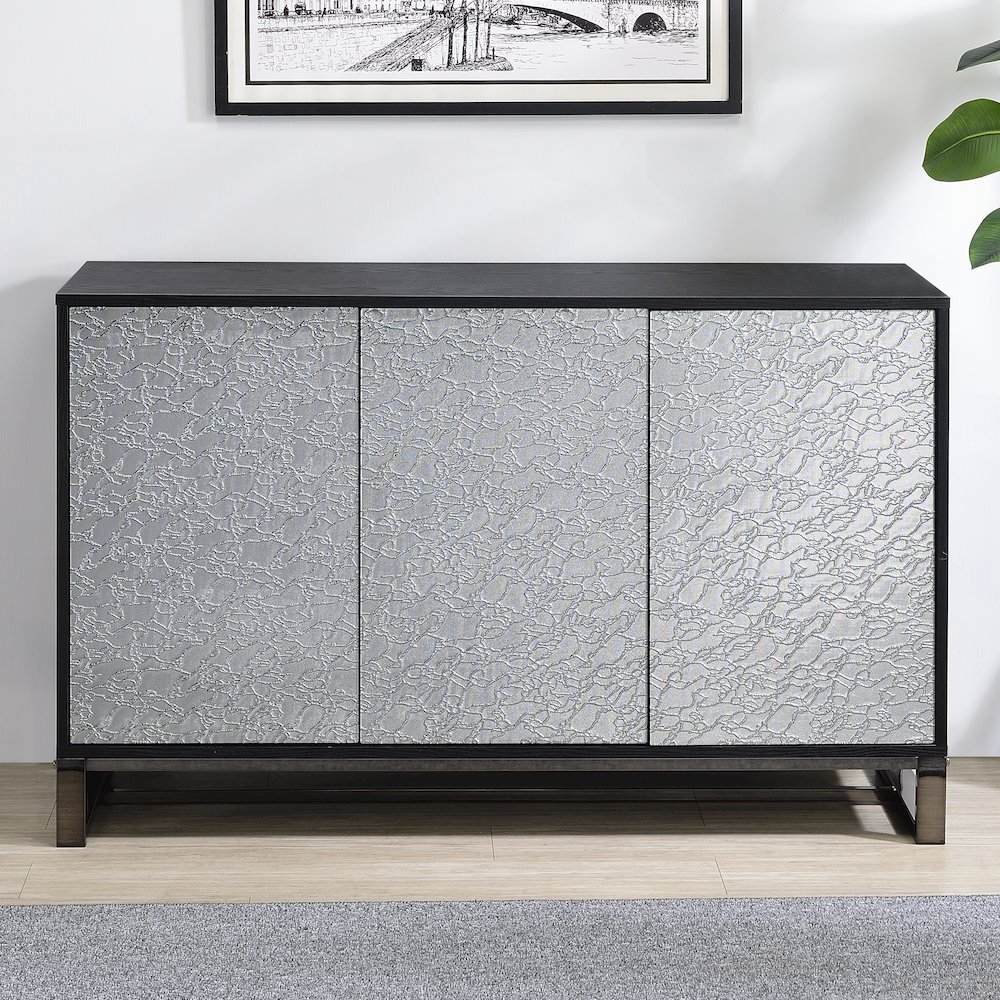 Mazie 3-Door Sideboard w/Pattern Mirror