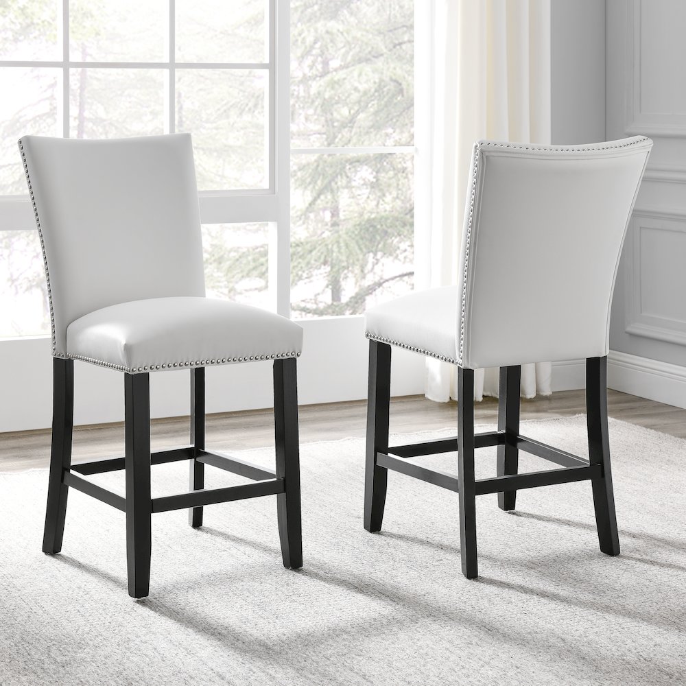 Camila White PU Counter Chair