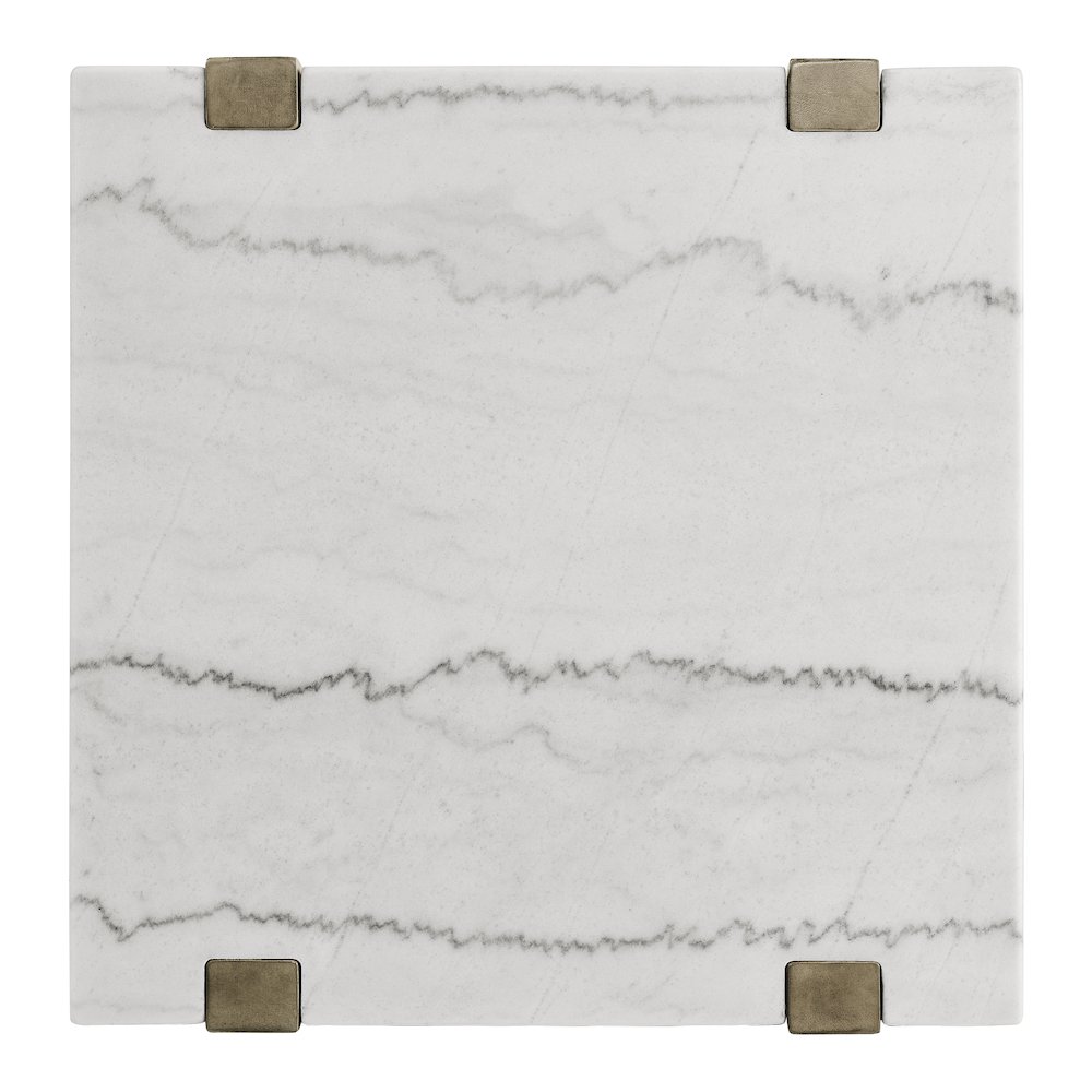 Perth White Marble Top End Table