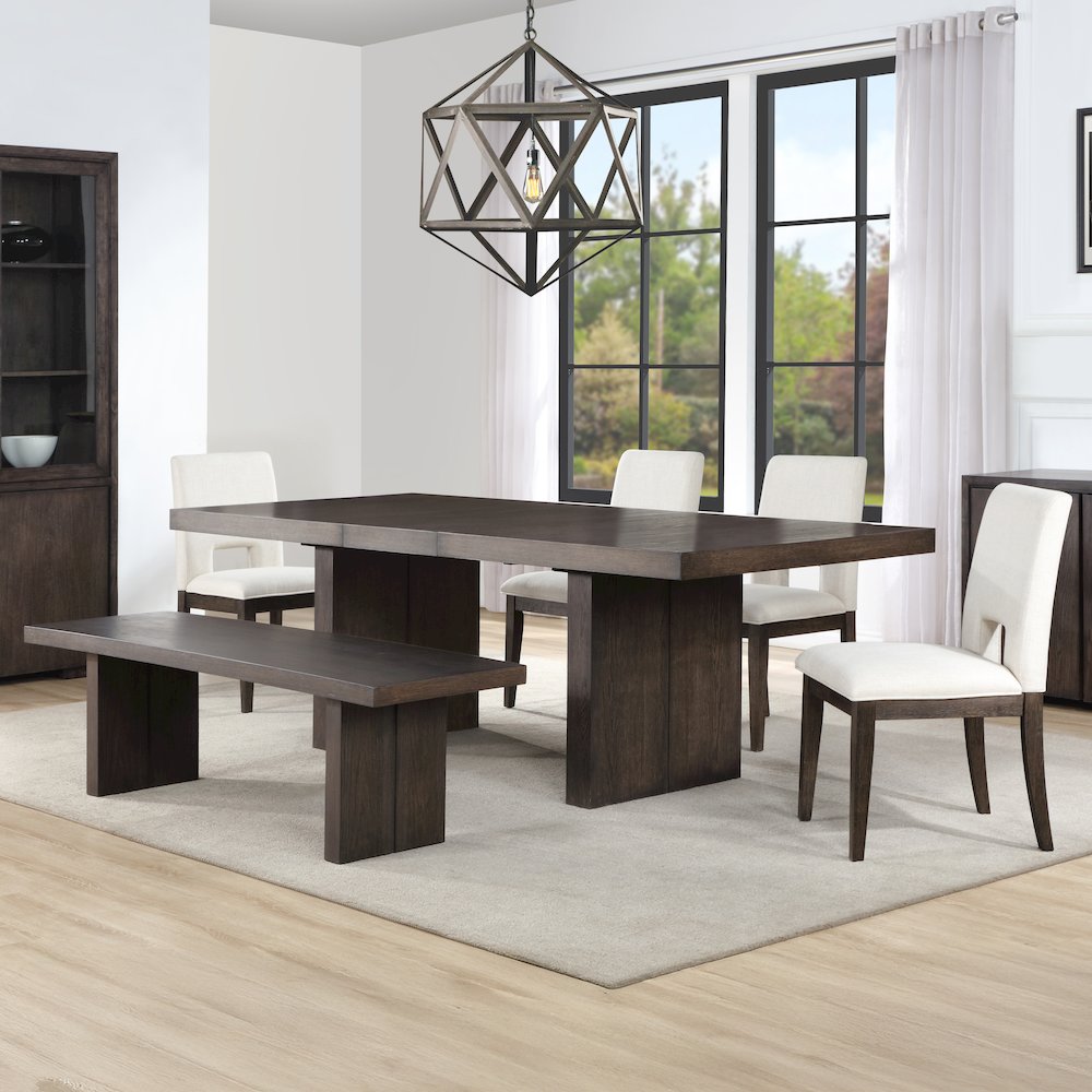 Evan 78-96-inch Dining Table w/18-inch Leaf
