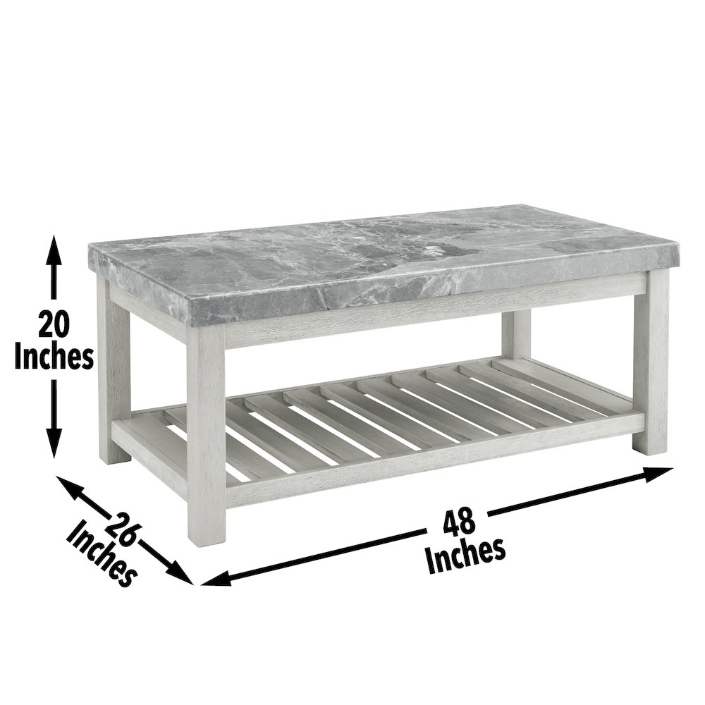 Canova Gray Marble Top Cocktail Table