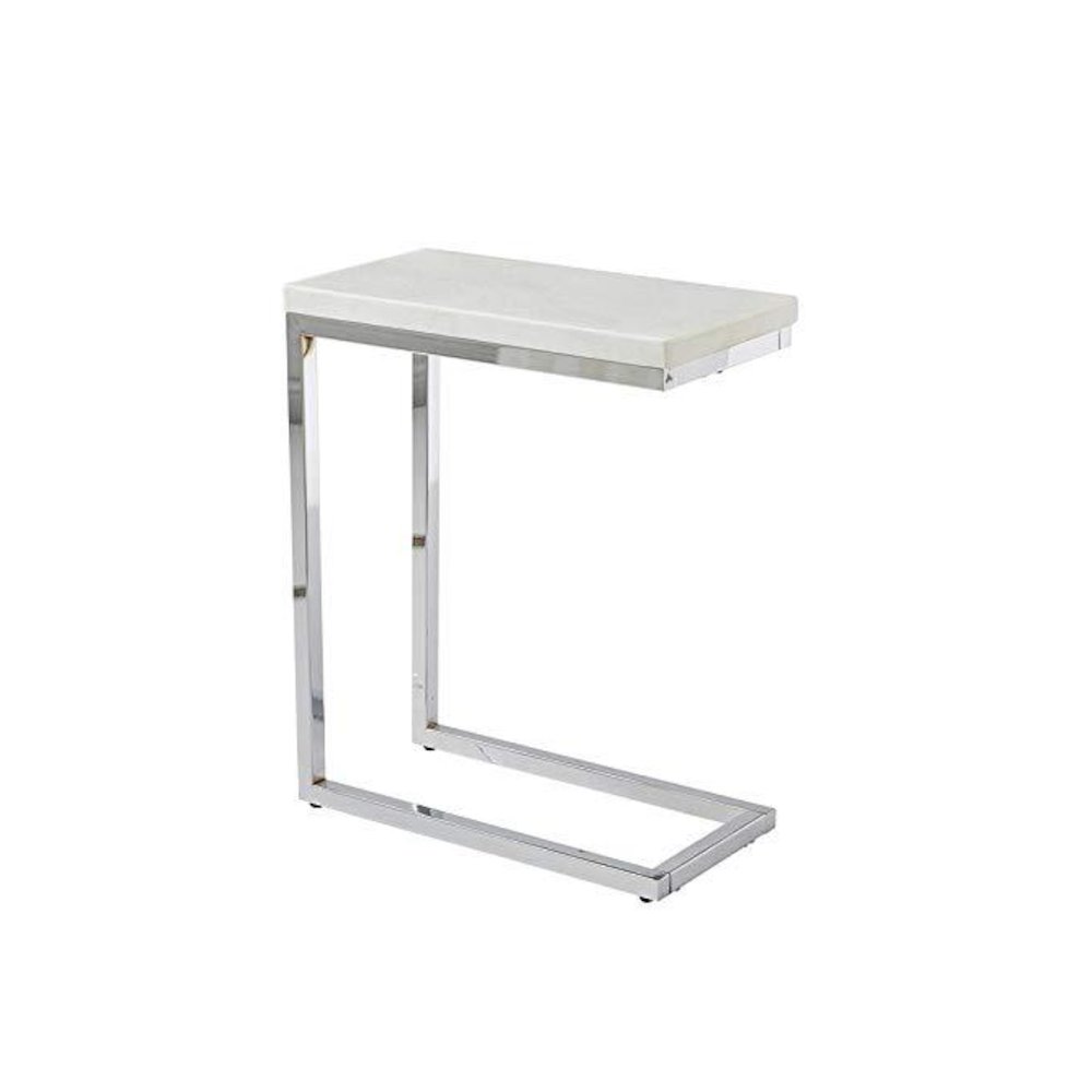 Echo White Marble Top Chairside Table