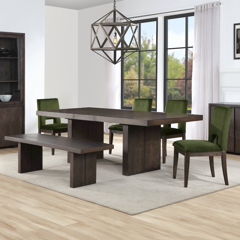 Evan 78-96-inch Dining Table w/18-inch Leaf